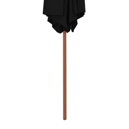 vidaXL - Parasol met houten paal 270 cm zwart - TLS313762 4