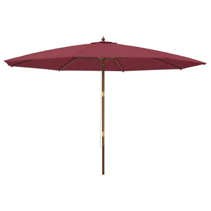 The Living Store - - Parasol de jardin avec mât en bois rouge bordeaux 400x273 - TLS363179 2