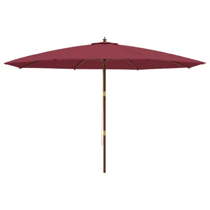The Living Store - - Parasol de jardin avec mât en bois rouge bordeaux 400x273 - TLS363179 4