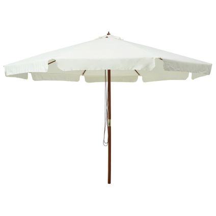 The Living Store - - Parasol avec mât en bois 330 cm Blanc sable - TLS47212