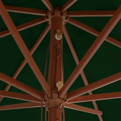 vidaXL - - Parasol met houten paal 350 cm groen - TLS44528 3