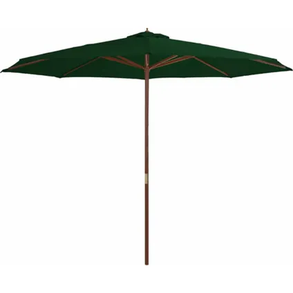 vidaXL - - Parasol met houten paal 350 cm groen - TLS44528 6