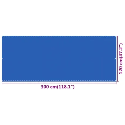vidaXL - - Balkonscherm 120x300 cm HDPE blauw - TLS310988 5