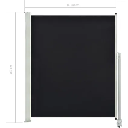 vidaXL - - Tuinscherm uittrekbaar 160x300 cm zwart - TLS45193 10