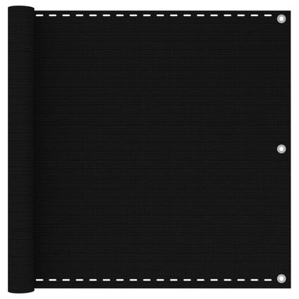 vidaXL - - Balkonscherm 90x500 cm HDPE zwart - TLS311034