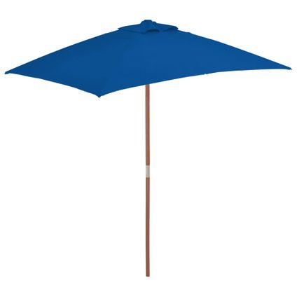 vidaXL - - Parasol d'extérieur avec mât en bois Bleu 150x200 cm - 313885