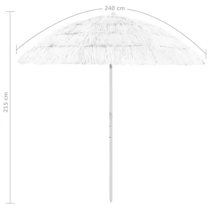 The Living Store - - Parasol de plage Hawaii Blanc 240 cm - TLS314701 8