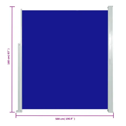 vidaXL - Tuinscherm uittrekbaar 160x500 cm blauw - TLS317924 7