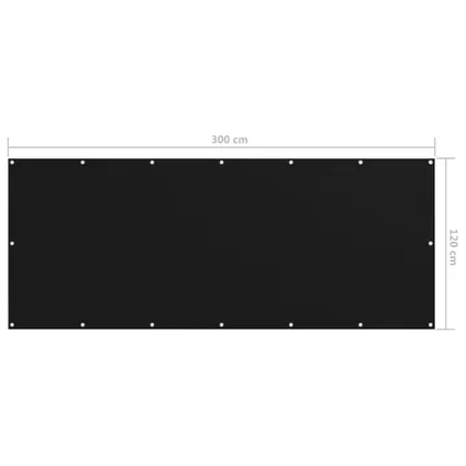 vidaXL - Balkonscherm 120x300 cm oxford stof zwart - TLS135064 5