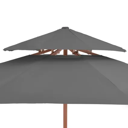 vidaXL - - Parasol dubbeldekker met houten paal 270 cm antraciet - TLS44519 5