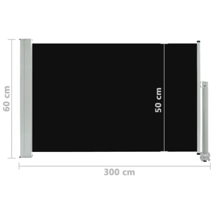 vidaXL - Tuinscherm uittrekbaar 60x300 cm zwart - TLS48352 8