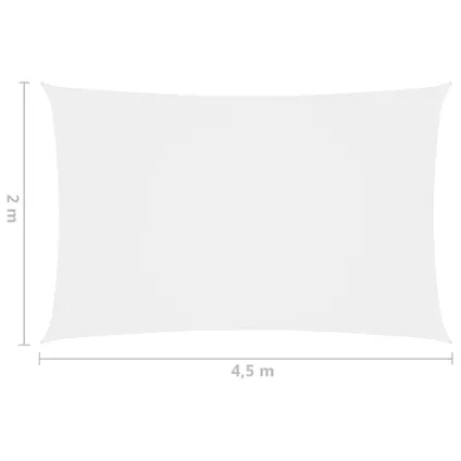 vidaXL - Zonnescherm rechthoekig 2x4,5 m oxford stof wit - TLS135258 6