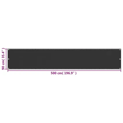 vidaXL - Balkonscherm 90x500 cm HDPE antracietkleurig - TLS310842 5