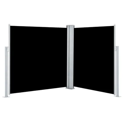 vidaXL - Tuinscherm uittrekbaar dubbel 170x600 cm zwart - TLS48466 4