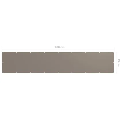 vidaXL - Balkonscherm 75x400 cm oxford stof taupe - TLS134985 5