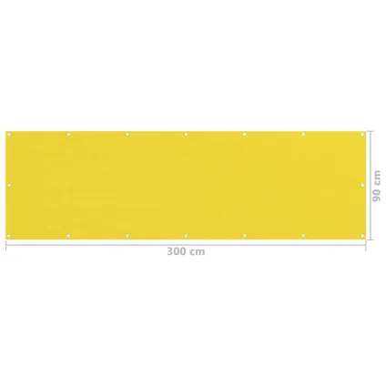 vidaXL - Balkonscherm 90x300 cm HDPE geel - TLS310996 5