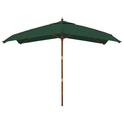 vidaXL - - Parasol met houten paal 300x300x273 cm groen - TLS363192 3