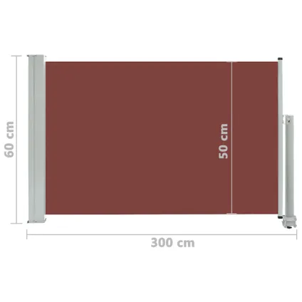 vidaXL - - Auvent latéral rétractable de patio 60x300 cm Marron - 48355 8