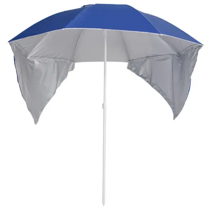 The Living Store - - Parasol de plage avec parois latérales Bleu 215 cm - TLS318837 2