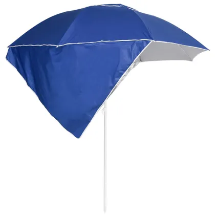 The Living Store - - Parasol de plage avec parois latérales Bleu 215 cm - TLS318837 3