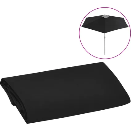 vidaXL - Vervangingsdoek voor parasol 300 cm zwart - TLS313798 9