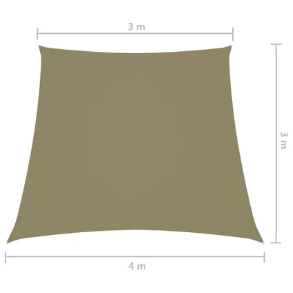 vidaXL - - Zonnescherm trapezium 3/4x3 m oxford stof beige - TLS135187 6