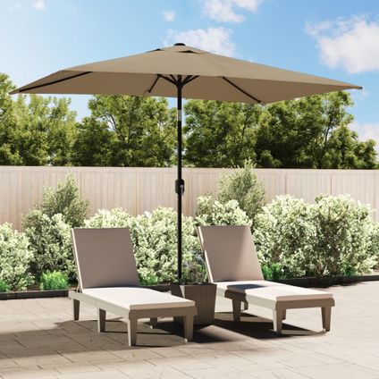 The Living Store - - Parasol met metalen paal 300x200 cm taupe - TLS44502