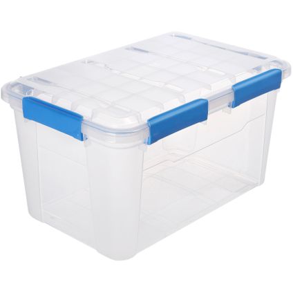 Ezystorage opbergbox Waterproof met deksel en grip kliksluitingen 50L