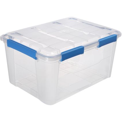 Ezystorage opbergbox Waterproof met deksel en grip kliksluitingen 75L
