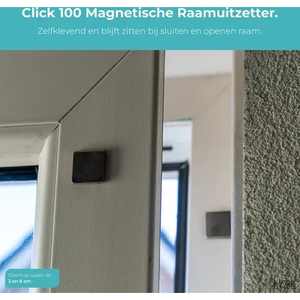 Kierr Click 100 Raamuitzetter - Windhaak - Kiepstand - Magnetisch - Zonder Boren en Schroeven 9