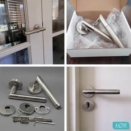 Kierr Design deurklink - deurkruk - deurslot - deurbeslag - deurhandvat - RVS - sleutelgat rozet 4
