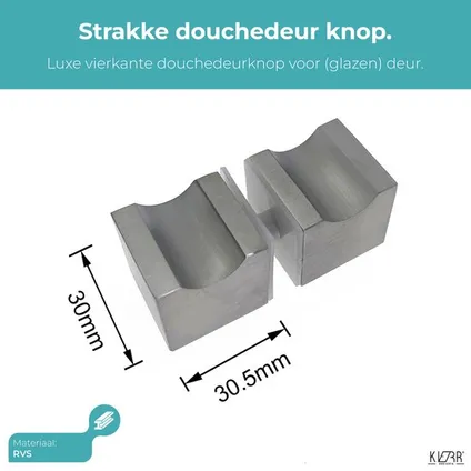 Kierr Solid Deurknopgarnituur - Handvat - Douchedeurknop - Deurknop - Glazen Schuifdeur - RVS 5