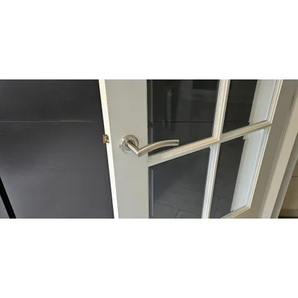 Poignée de porte en acier inoxydable - Kierr Curved - Quincaillerie de porte moderne - Argenté 4