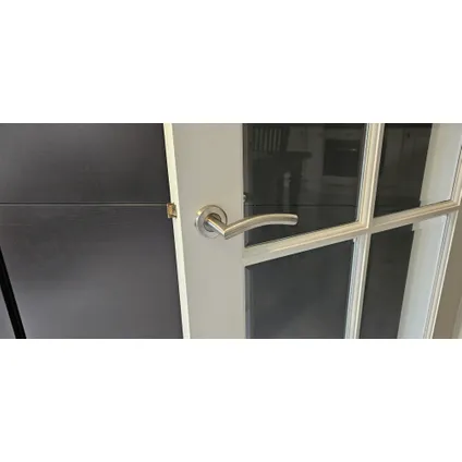 Poignée de porte en acier inoxydable - Kierr Curved - Quincaillerie de porte moderne - Argenté 5