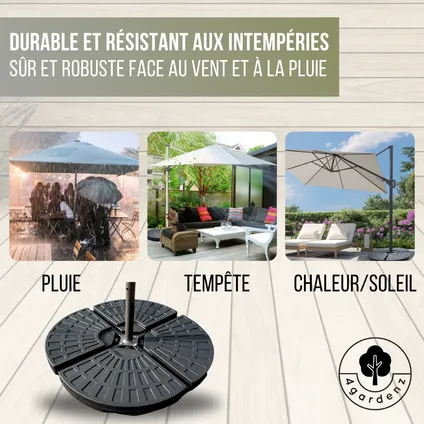 4gardenz® Kit de lestage Base de parasol pour parasols flottants - Remplissable jusqu'à 80 KG 6