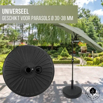 4gardenz® universele Vulbare Parasolvoet 27-37 kg - 51cm - Zwart 5