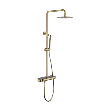 Luzzo® Varese Thermostat de douche à pluie avec étagère - Or