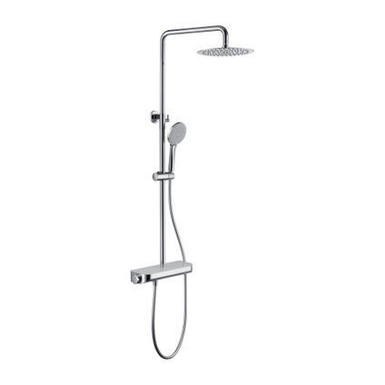 Luzzo® Varese Thermostat de douche à pluie avec étagère - Blanc/Chrom