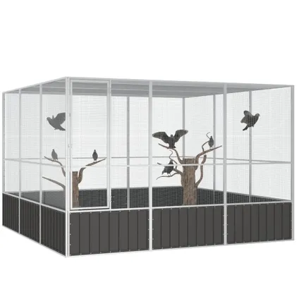 vidaXL Cage à oiseaux Anthracite 302,5x324,5x211,5 cm Acier 2