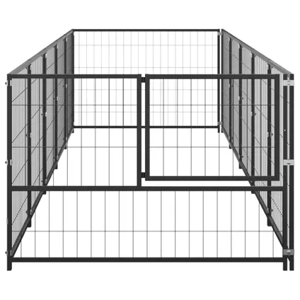 vidaXL Hondenkennel 5 m² staal zwart 3