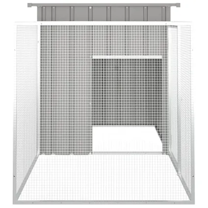 vidaXL Cage pour poules Gris 200x91x100 cm Acier galvanisé 4