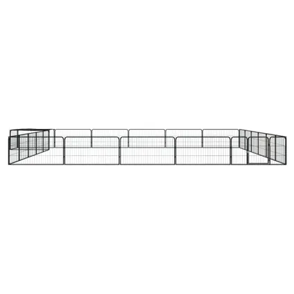 vidaXL Hondenkennel 24 panelen 100x50 cm gepoedercoat staal zwart 2