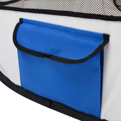 vidaXL Parc pliable pour chien avec sac de transport Bleu 8