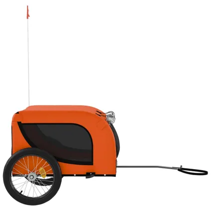 vidaXL Remorque de vélo pour animaux de compagnie orange et noir 5