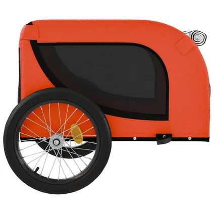vidaXL Remorque de vélo pour animaux de compagnie orange et noir 6