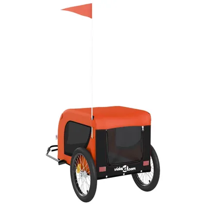 vidaXL Remorque de vélo pour animaux de compagnie orange et noir 7