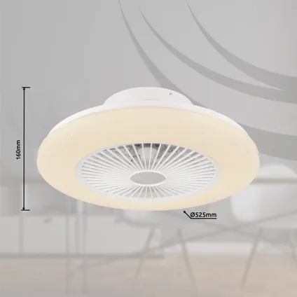 Ventilateur de plafond Corusso LED Globo métal chromé 1x LED 9