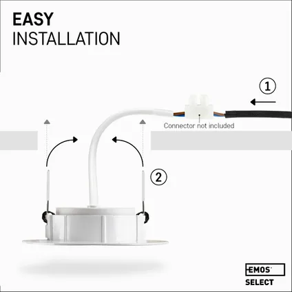EMOS Select Dimbare Inbouwspots - Warm Wit - Geïntegreerde LED - Lage inbouwdiepte - 6 stuks - Wit 6