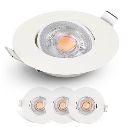 EMOS Select Dimbare Inbouwspots - Warm Wit - Geïntegreerde LED - Lage inbouwdiepte - 3 stuks - Wit