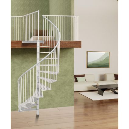 Escalier en colimaçon Portofino - Minka - acier - revêtement en poudre blanc - diamètre 140 cm